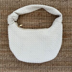 Knotted Woven Off White Bone colored Bag